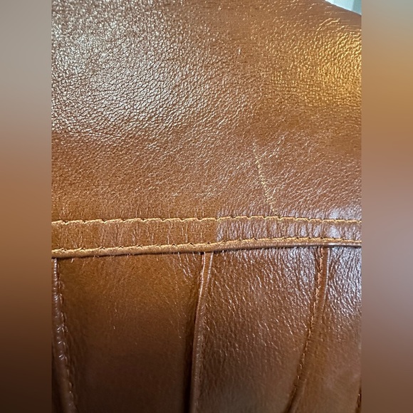 Vintage double breasted, long Mr & Mrs Leather 1970’s cognac leather coat - Picture 15 of 15